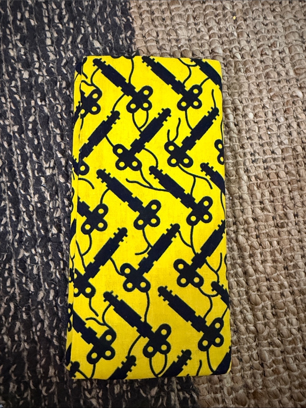 Yellow & Black African patterned clutch/wallet